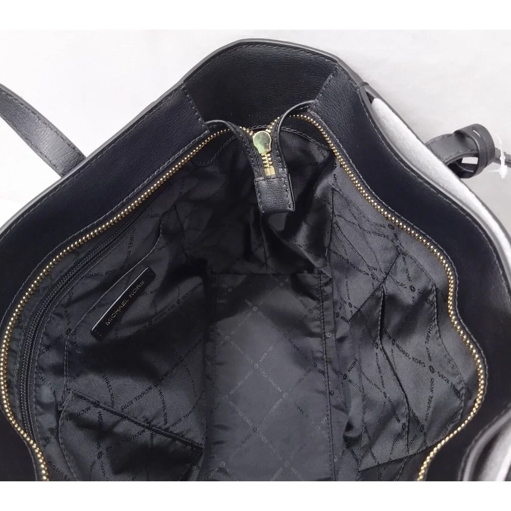 Michael Kors Rivington Black Leather Turnlock Double Handles Tote Bag - $278 - Picture 13 of 16